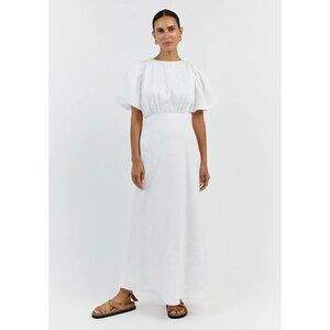 DISSH Nat Linen Midi Dress in White NWT